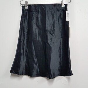 Aritzia Babaton Mini Slip Skirt Black Womens 6 Satin 74613 New / Damaged Clasp